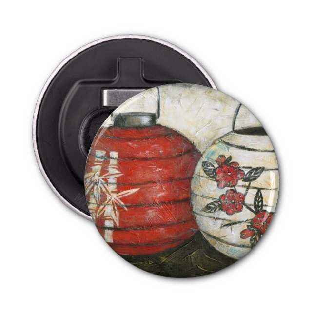 Chinese New Year Lanterns with Floral Print Bottle Opener (Front)