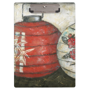 Chinese New Year Lanterns with Floral Print Clipboard