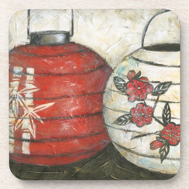 Chinese New Year Lanterns with Floral Print Coaster (Front)