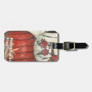 Chinese New Year Lanterns with Floral Print Luggage Tag