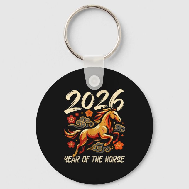 Chinese New Year Lunar Year Of The Horse 2026  Key Ring (Front)