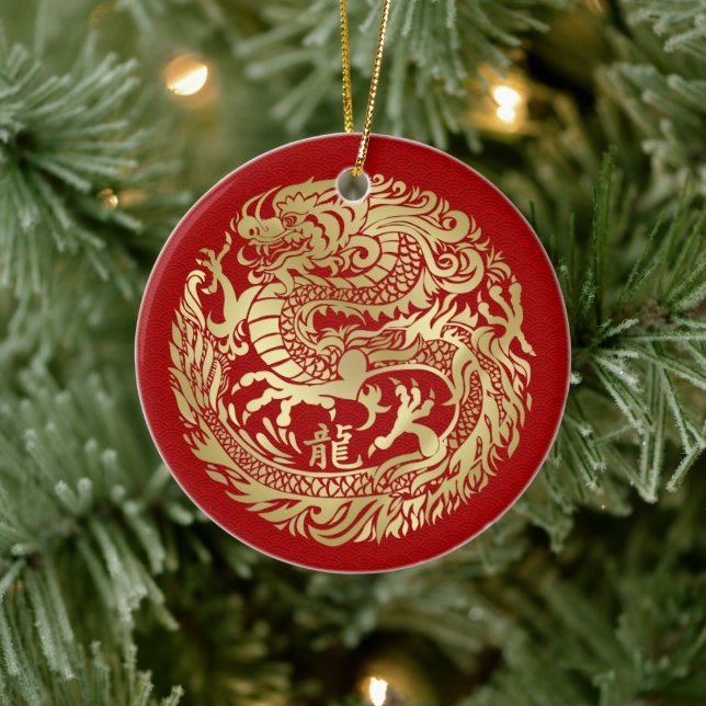 Chinese New year of the Dragon 2024 Ceramic Tree Decoration (Tree)