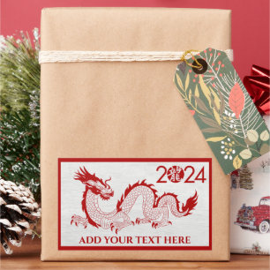 Chinese New year of the Dragon 2024 Rectangular Sticker