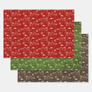 Chinese New year of the Dragon 2024 Wrapping Paper Sheet
