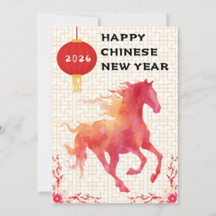 Chinese New year of the Fire Horse 2026 Holiday Card