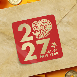 Chinese New year of the Goat 2027 Square Sticker