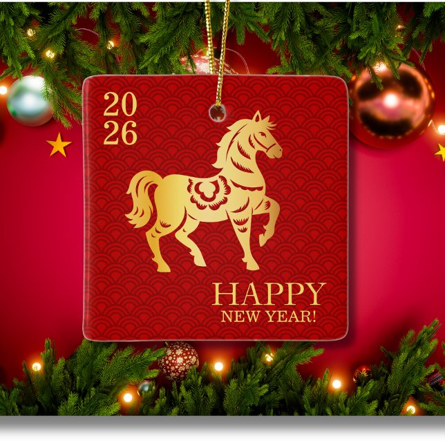Chinese New year of the Horse 2026 Ceramic Ornament (Creator Uploaded)