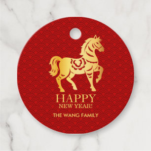 Chinese New year of the Horse 2026 Gift Favour Tags