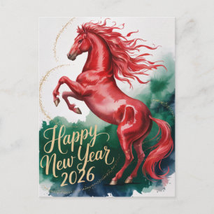 Chinese New year of the Horse 2026 Holiday Postcard