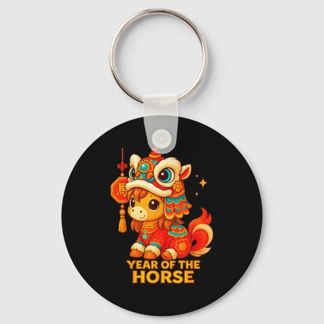 Chinese New Year Of The Horse 2026 Lunar New Year  Key Ring (Front)