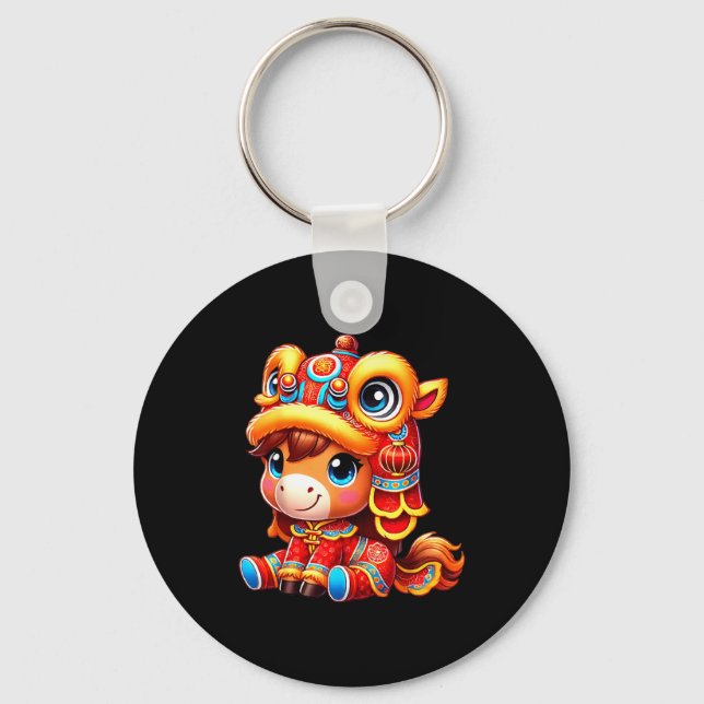 Chinese New Year Of The Horse 2026 Lunar New Year  Key Ring (Front)