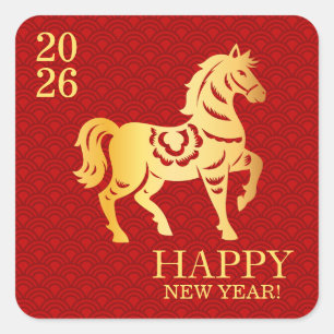 Chinese New year of the Horse 2026 Square Sticker