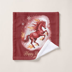 Chinese New year of the Horse 2026 Wash Cloth
