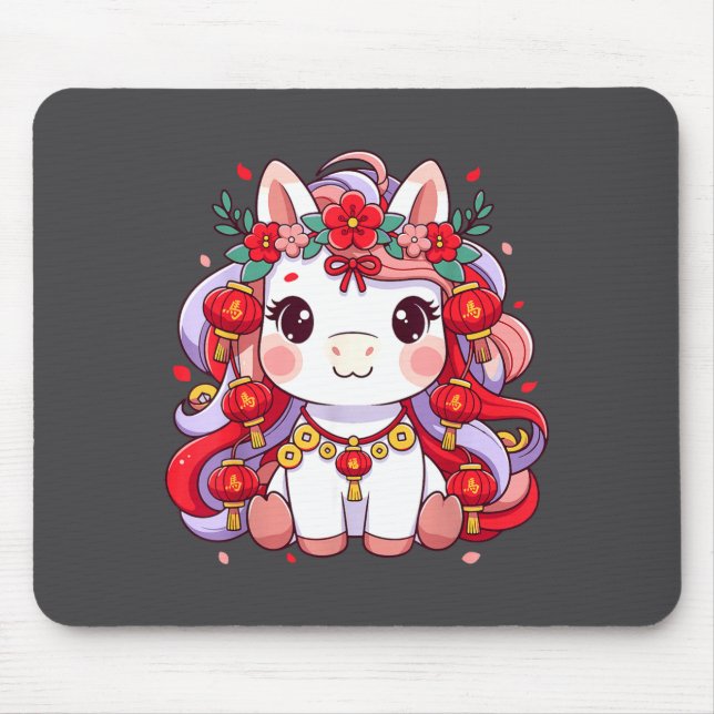 Chinese New Year Of The Horse 2026 Women Girls  Mouse Pad (Front)