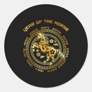 Chinese New Year Of The Horse Chinese Zodiac Year Classic Round Sticker