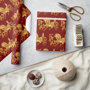 Chinese New Year of the Horse Choose Color WP2 Wrapping Paper