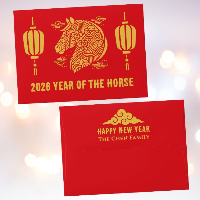 Chinese New Year of the Horse Lanterns Red Gift  Envelope (Creator Uploaded)