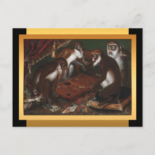 Chinese New Year of The Monkey - European Painting Holiday Postcard