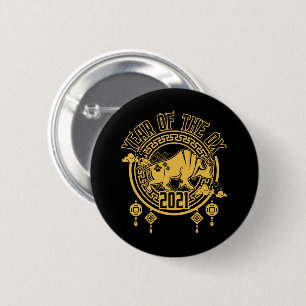 Chinese New Year of the Ox 2021 6 Cm Round Badge