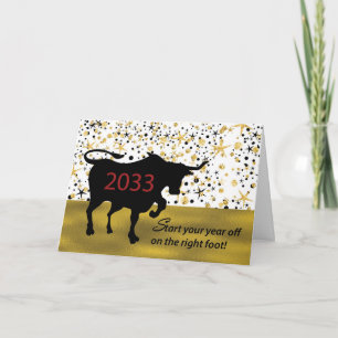 Chinese New Year of the Ox 2033 Success Gold Look Card