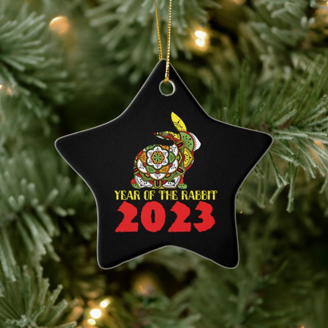 Chinese New Year of the Rabbit 2023 Ceramic Tree Decoration (Tree)