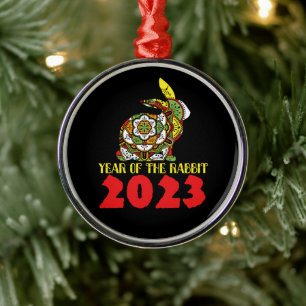 Chinese New Year of the Rabbit 2023 Metal Tree Decoration