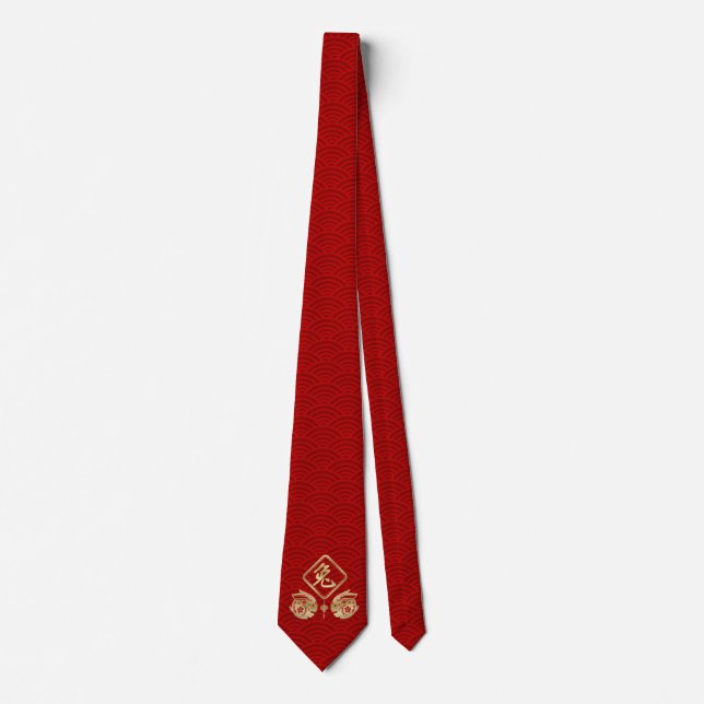 Chinese New Year of the Rabbit 2023  Tie (Front)