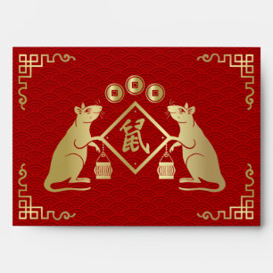 Chinese New Year of The Rat - Red and Gold Envelope