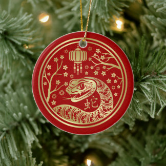Chinese New year of the Snake 2025 Ceramic Tree Decoration