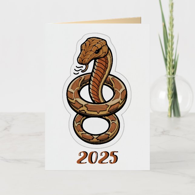 Chinese New Year Of The Snake 2025  Foil Greeting Card (Front)