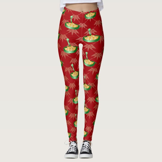 Chinese New Year of the Snake 2025 Fortune Money Leggings (Front)