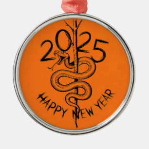 Chinese New year of the Snake 2025 Metal Tree Decoration