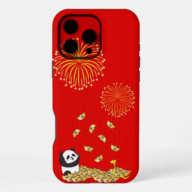 Chinese New Year of the Snake 2025 Panda iPhone Case (Back)
