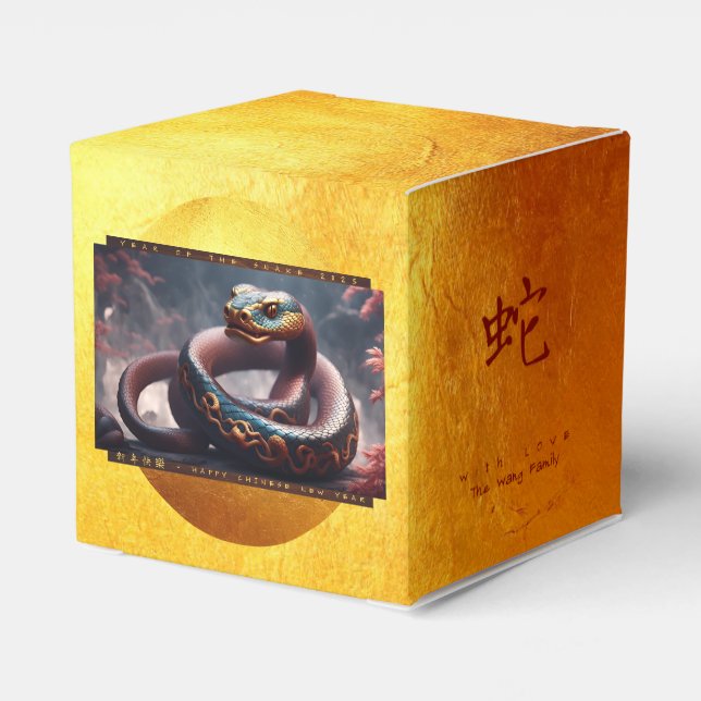 Chinese New Year of the Snake 2025 Wood CFB2 Favour Box (Back Side)