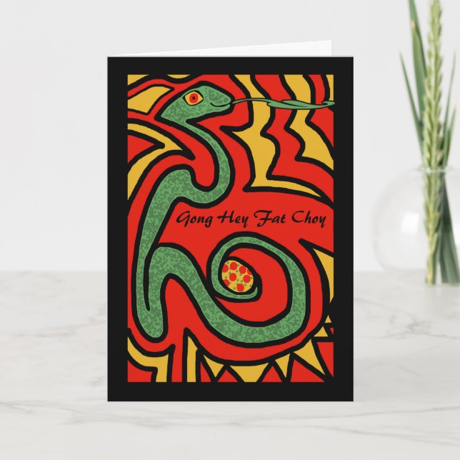 Chinese New Year of the Snake Gong Hey Fat Choy Card (Front)