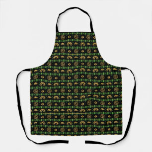 Chinese New Year of the Tiger Green Pattern Apron