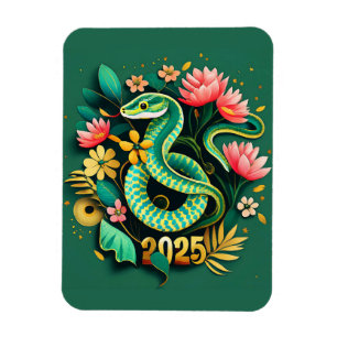 Chinese New Year Of The Wood Snake 2025 for woman Magnet
