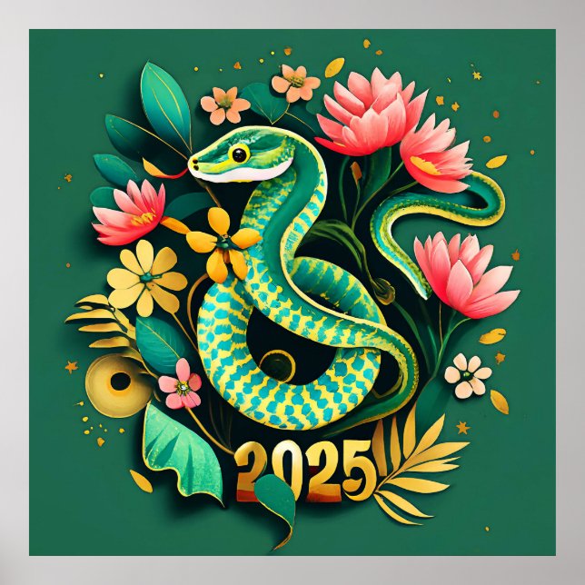 Chinese New Year Of The Wood Snake 2025 for woman Poster (Front)