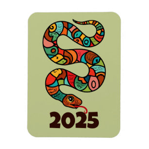 Chinese New Year Of The Wood Snake 2025 Magnet