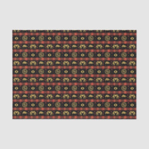 Chinese New Year of Tiger Red Check Pattern Tissue Paper