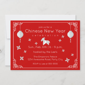 Chinese New Year Origami Goat Invitation
