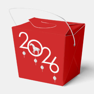 Chinese New Year Origami Horse, red Favor Box