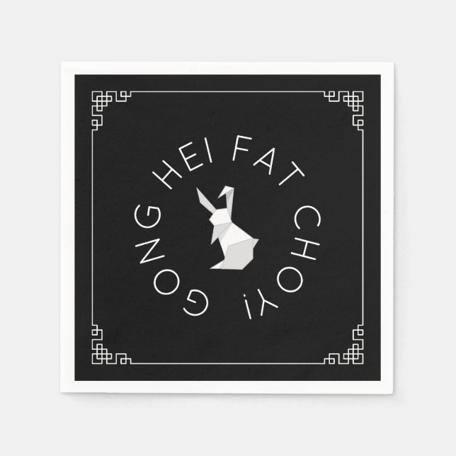 Chinese New Year Origami Rabbit Napkins (Front)