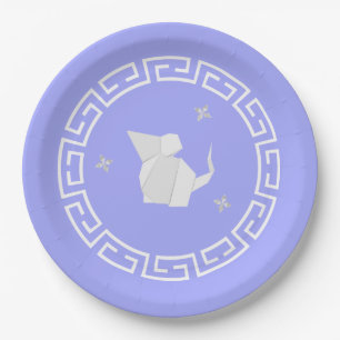 Chinese New Year Origami Rat & Stars Paper Plate
