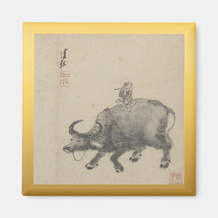 Chinese New Year Ox Painting Zodiac Birthday SqRM Magnet