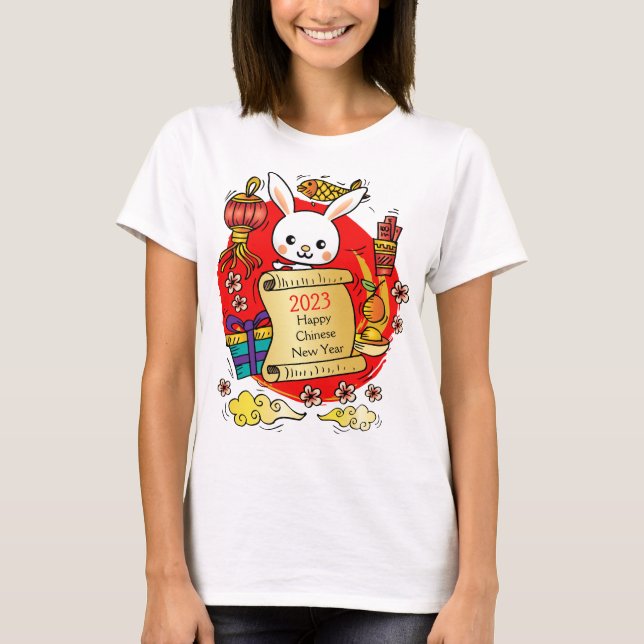 Chinese New Year Rabbit Cartoon T-Shirt (Front)