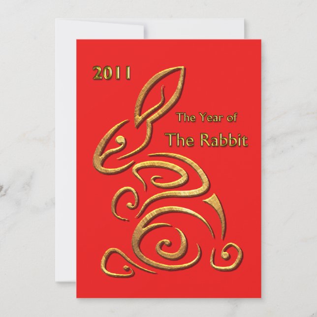 Chinese New Year Rabbit Invitation (Front)