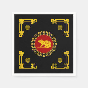 Chinese New Year Rat Ornament Napkin