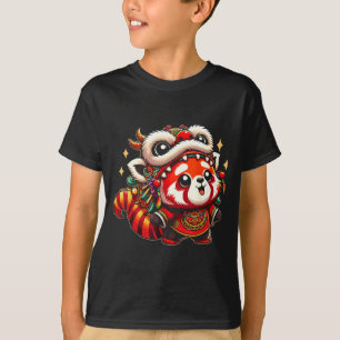 Chinese New Year Red Panda Dragon Dance  T-Shirt