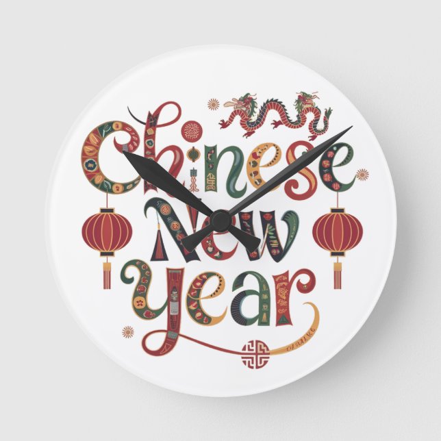 Chinese New year Round Clock (Front)